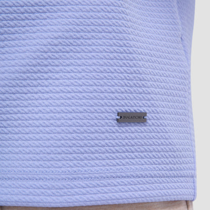 Bugatchi Textured Performance Quarter-Zip Pullover Sky