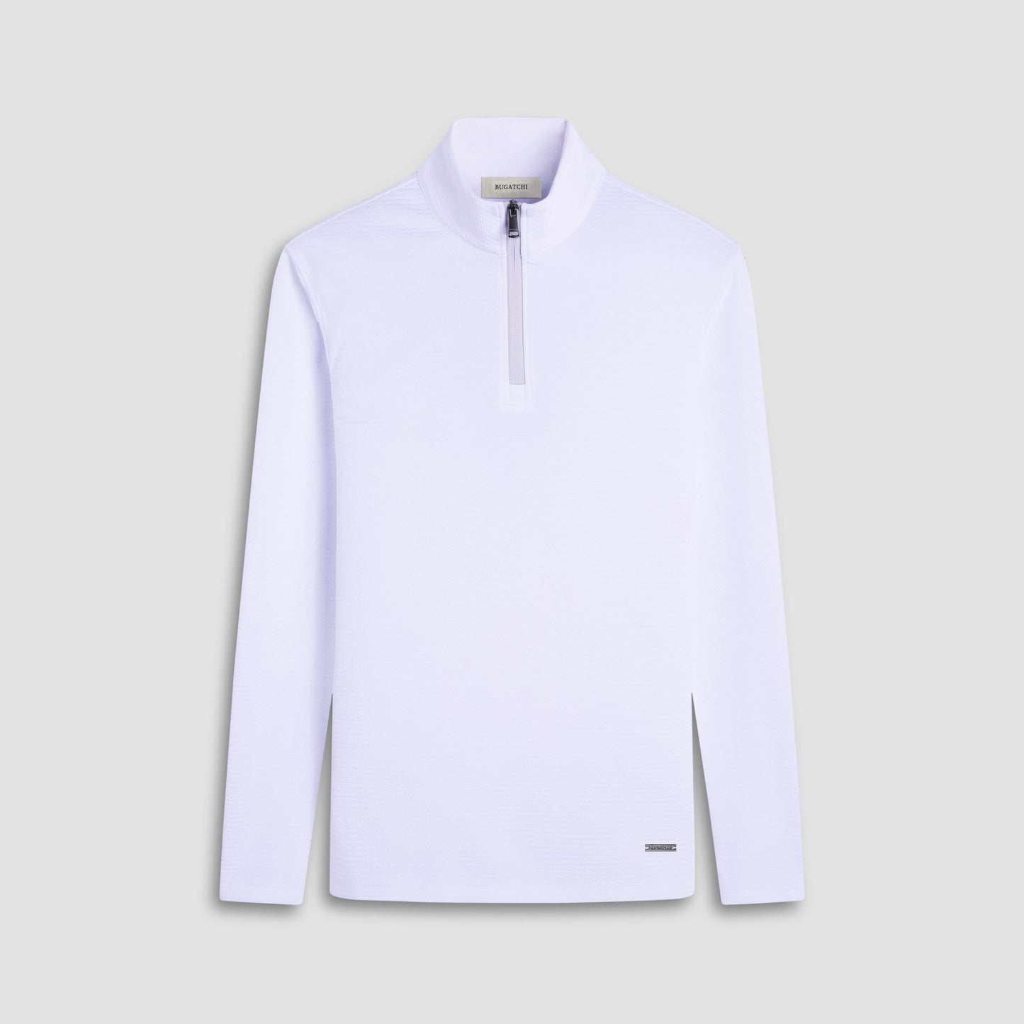 Bugatchi Textured Performance Quarter-Zip Pullover White