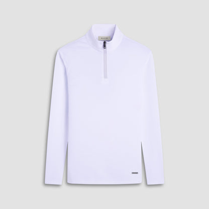 Bugatchi Textured Performance Quarter-Zip Pullover White