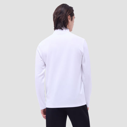 Bugatchi Textured Performance Quarter-Zip Pullover White