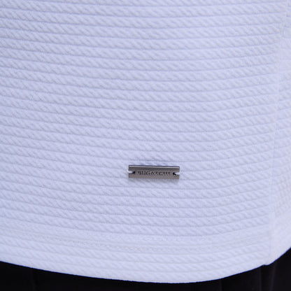 Bugatchi Textured Performance Quarter-Zip Pullover White