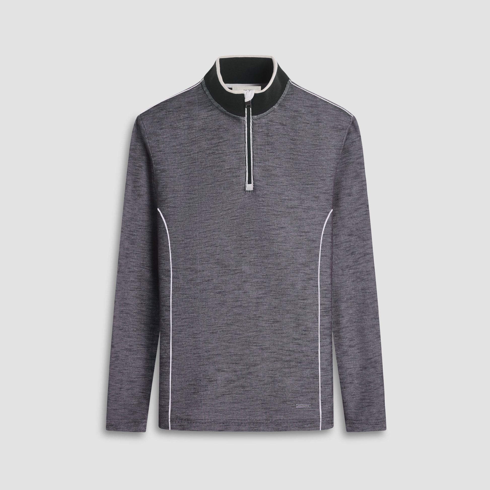 Bugatchi Jacquard Performance Quarter-Zip Pullover Black