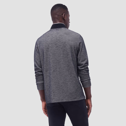 Bugatchi Jacquard Performance Quarter-Zip Pullover Black