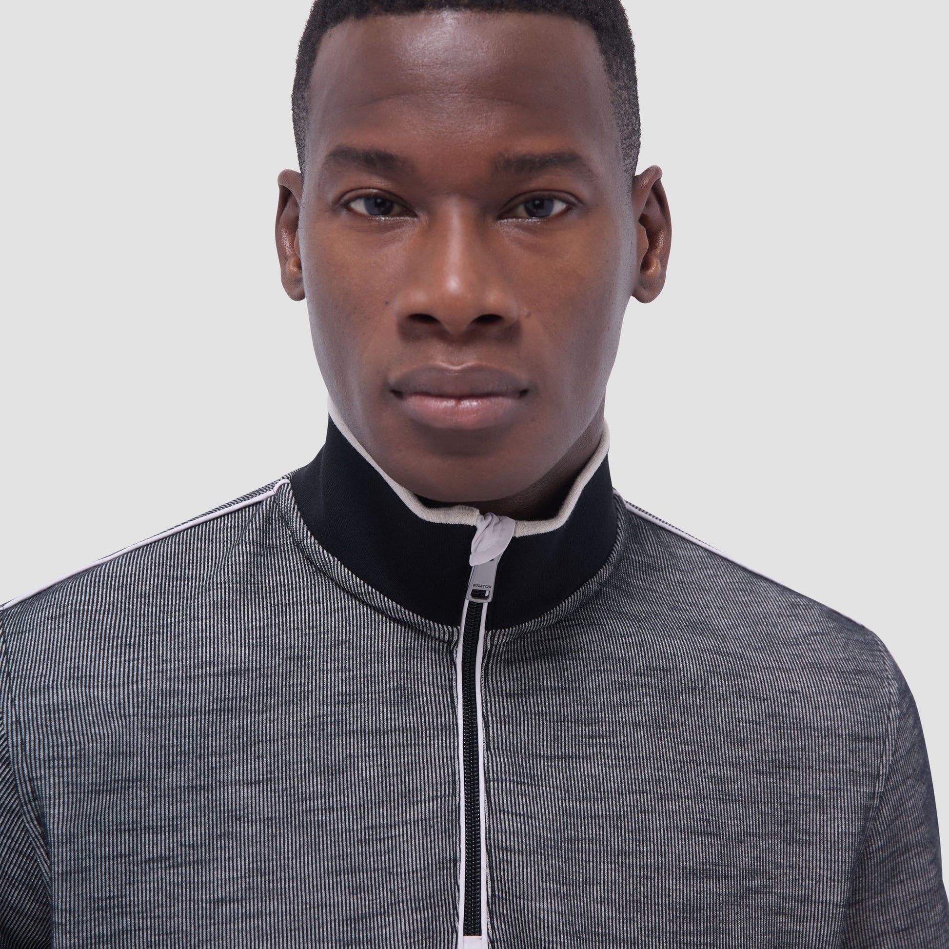 Bugatchi Jacquard Performance Quarter-Zip Pullover Black