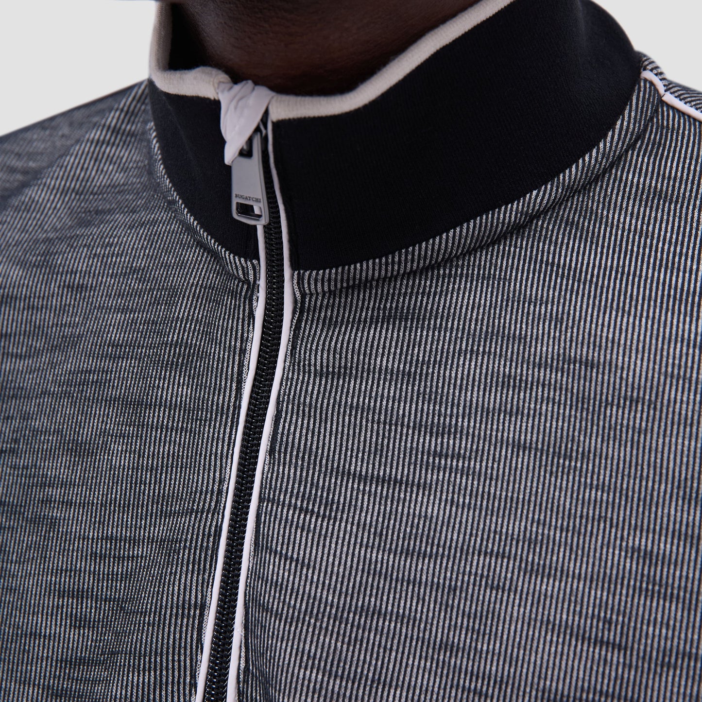 Bugatchi Jacquard Performance Quarter-Zip Pullover Black
