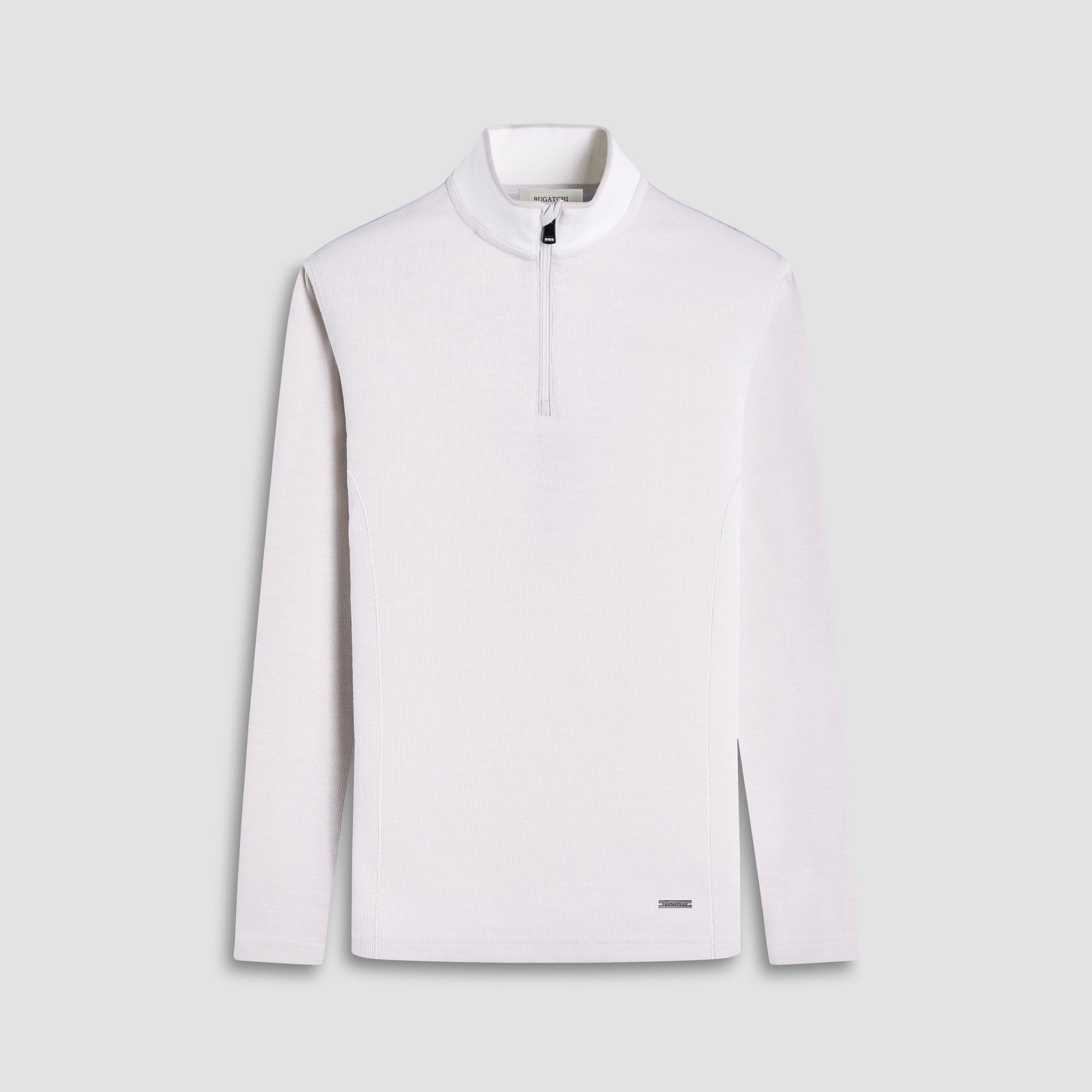 Bugatchi Jacquard Performance Quarter-Zip Pullover Chalk