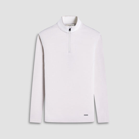 Bugatchi Jacquard Performance Quarter-Zip Pullover Chalk