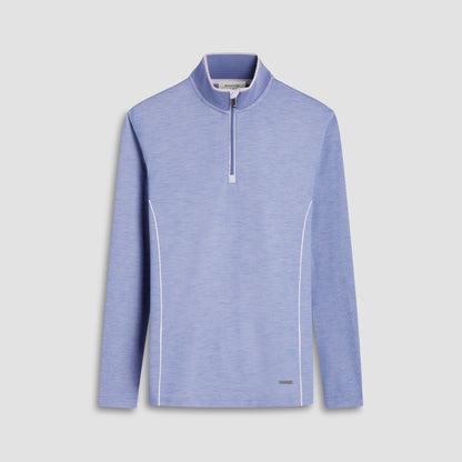 Bugatchi Jacquard Performance Quarter-Zip Pullover Cobalt