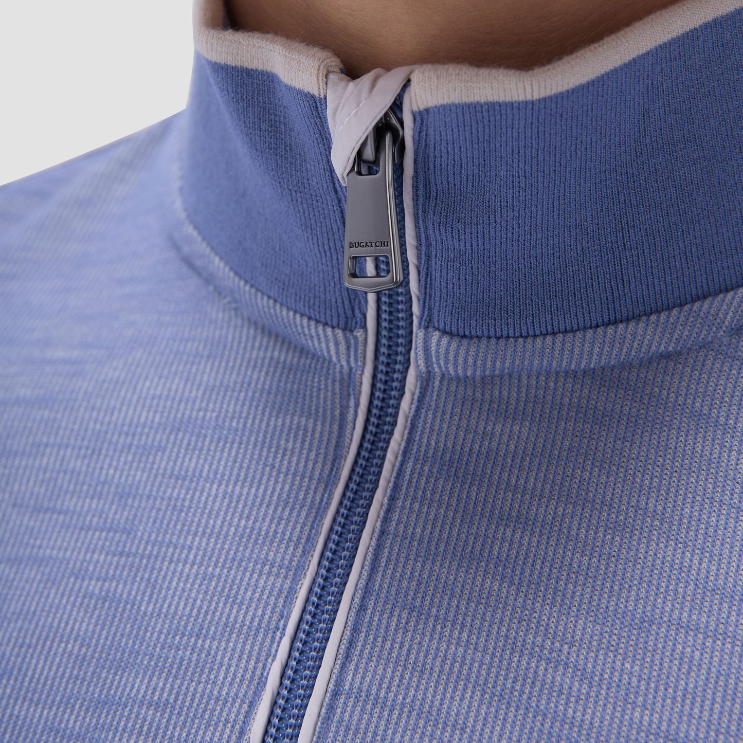 Bugatchi Jacquard Performance Quarter-Zip Pullover Cobalt