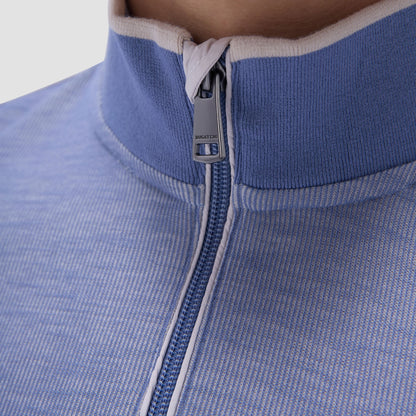 Bugatchi Jacquard Performance Quarter-Zip Pullover Cobalt