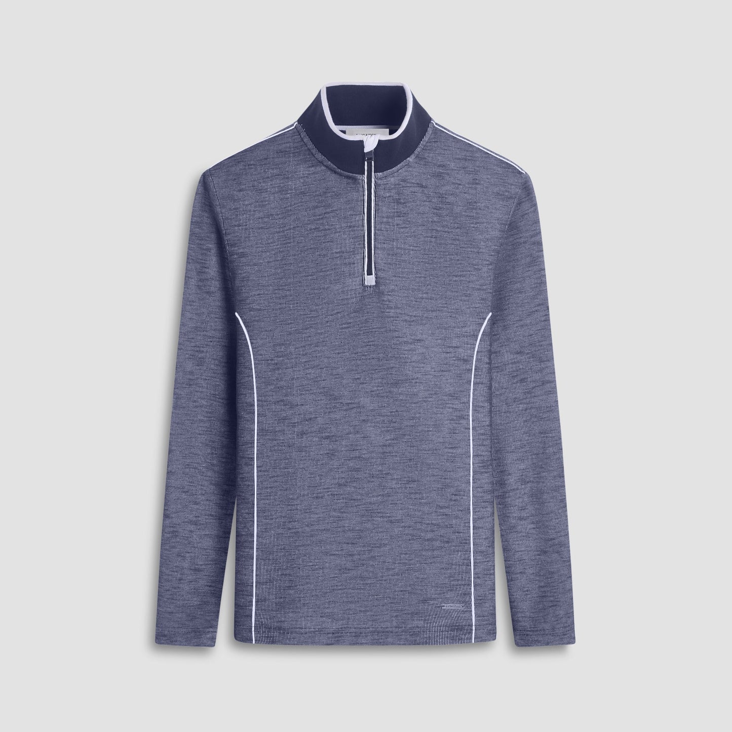 Bugatchi Jacquard Performance Quarter-Zip Pullover Navy