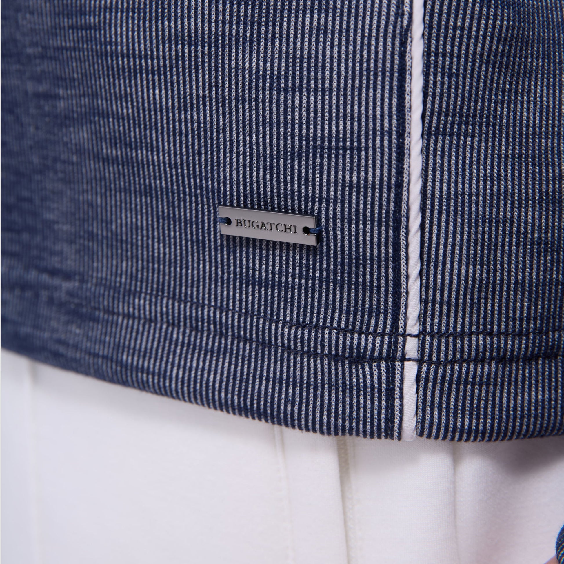 Bugatchi Jacquard Performance Quarter-Zip Pullover Navy