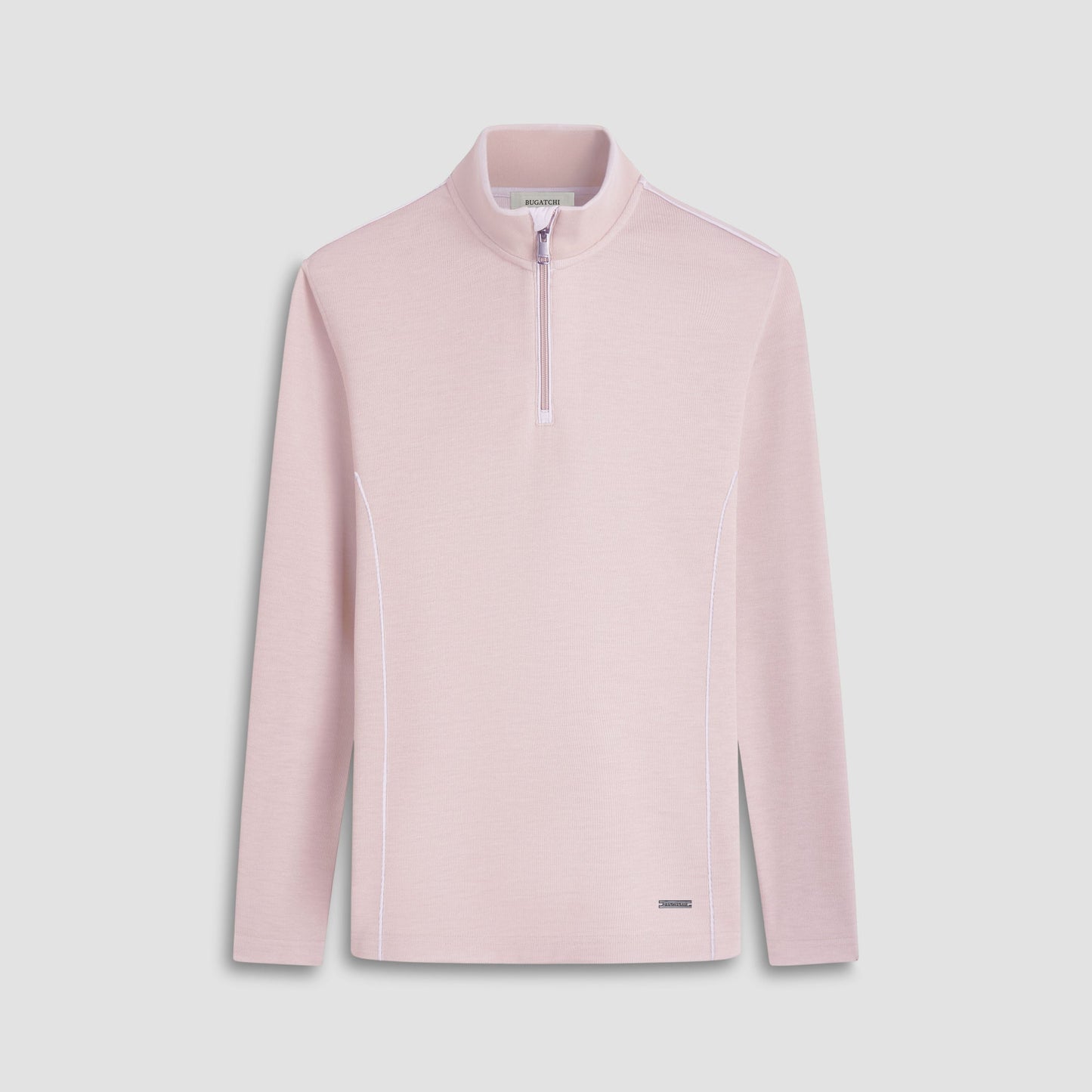Bugatchi Jacquard Performance Quarter-Zip Pullover Sand