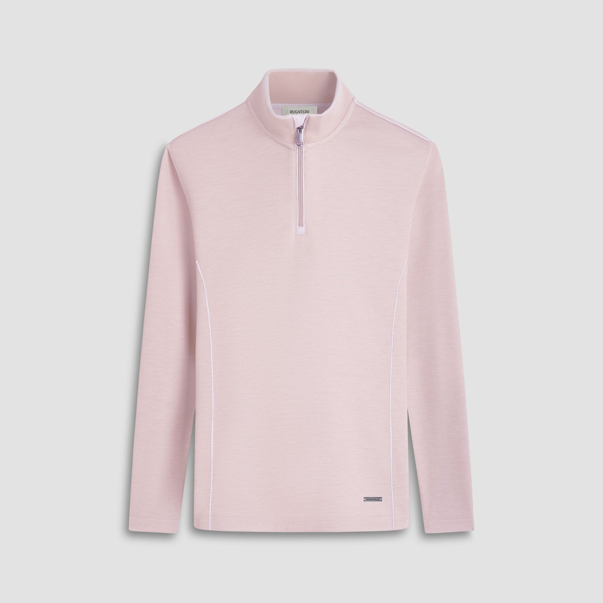 Bugatchi Jacquard Performance Quarter-Zip Pullover Sand