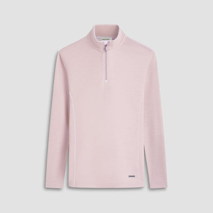 Bugatchi Jacquard Performance Quarter-Zip Pullover Sand