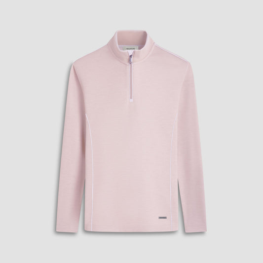 Bugatchi Jacquard Performance Quarter-Zip Pullover Sand