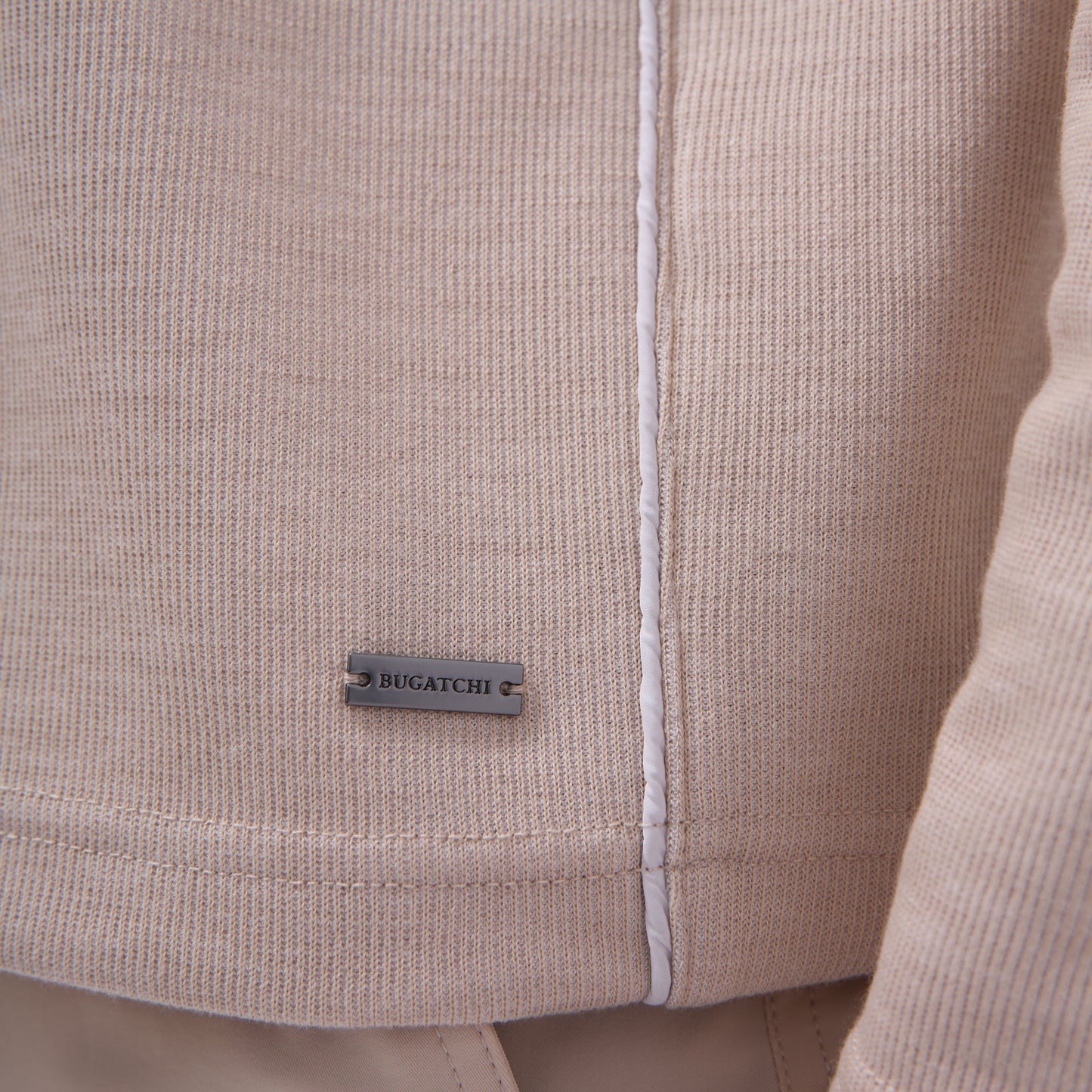 Bugatchi Jacquard Performance Quarter-Zip Pullover Sand