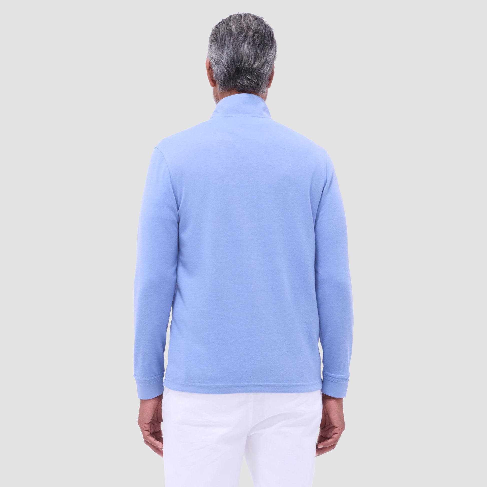 Bugatchi Diamond Quilt Performance Quarter-Zip Pullover Air Blue