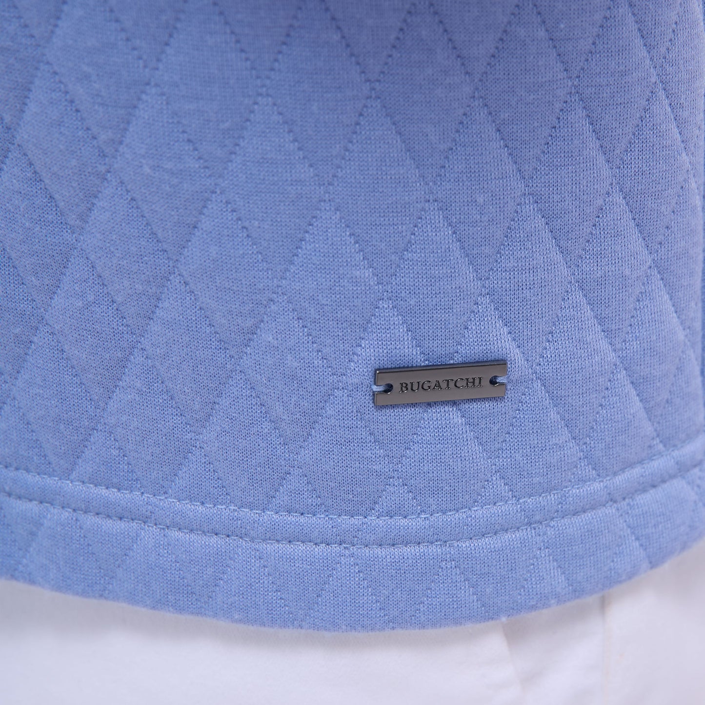 Bugatchi Diamond Quilt Performance Quarter-Zip Pullover Air Blue