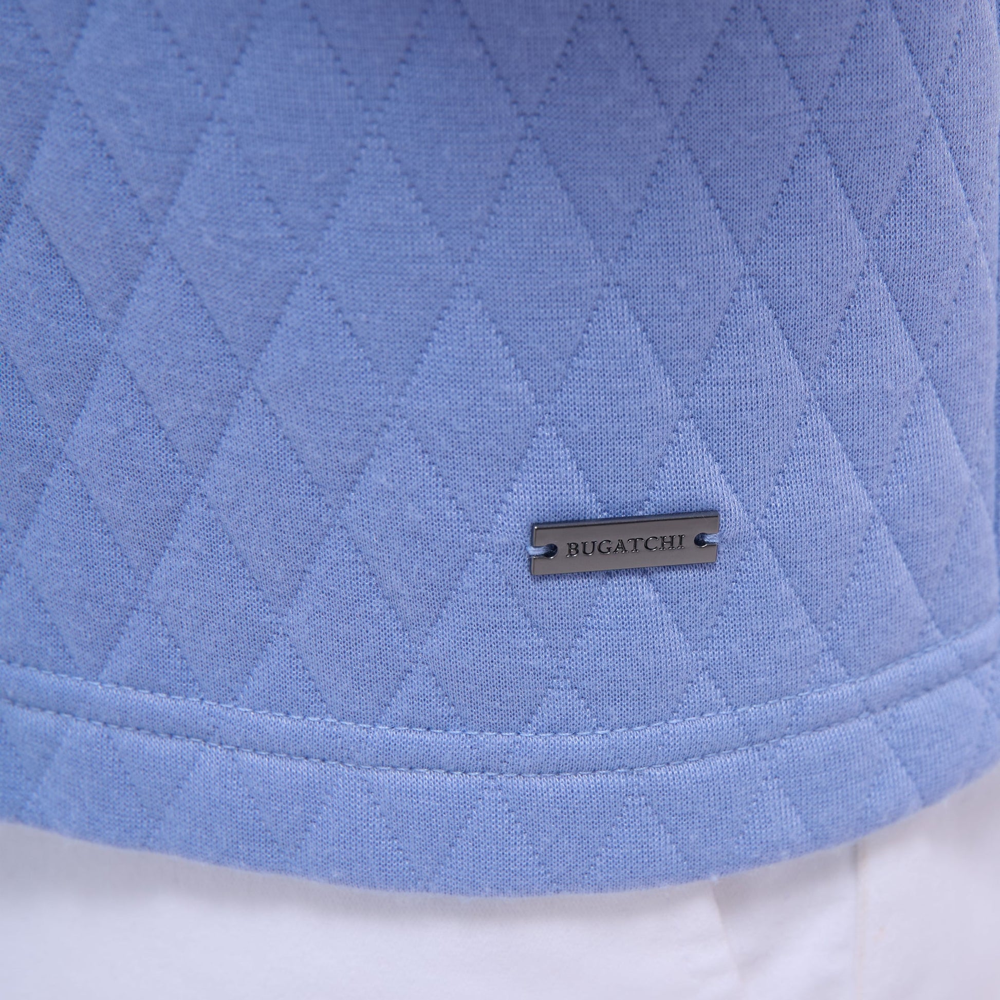 Bugatchi Diamond Quilt Performance Quarter-Zip Pullover Air Blue