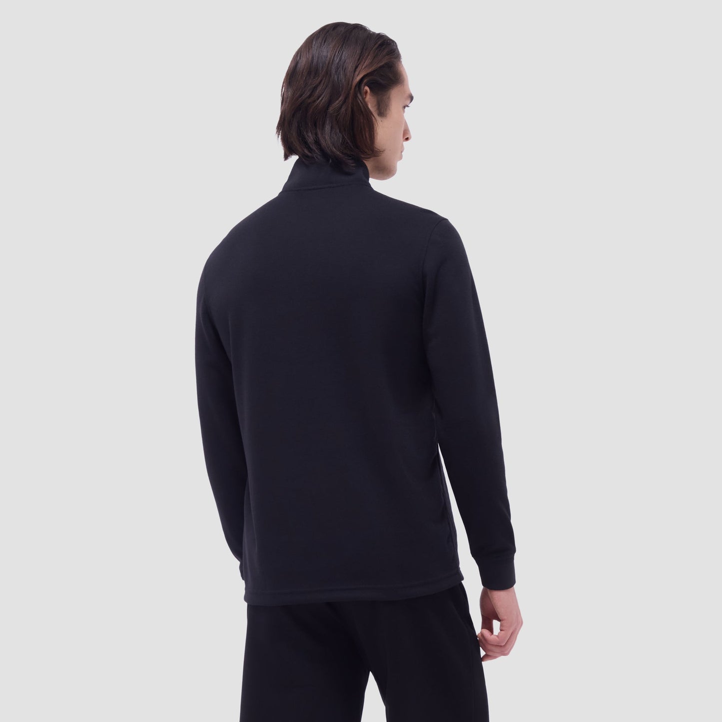 Bugatchi Diamond Quilt Performance Quarter-Zip Pullover Black
