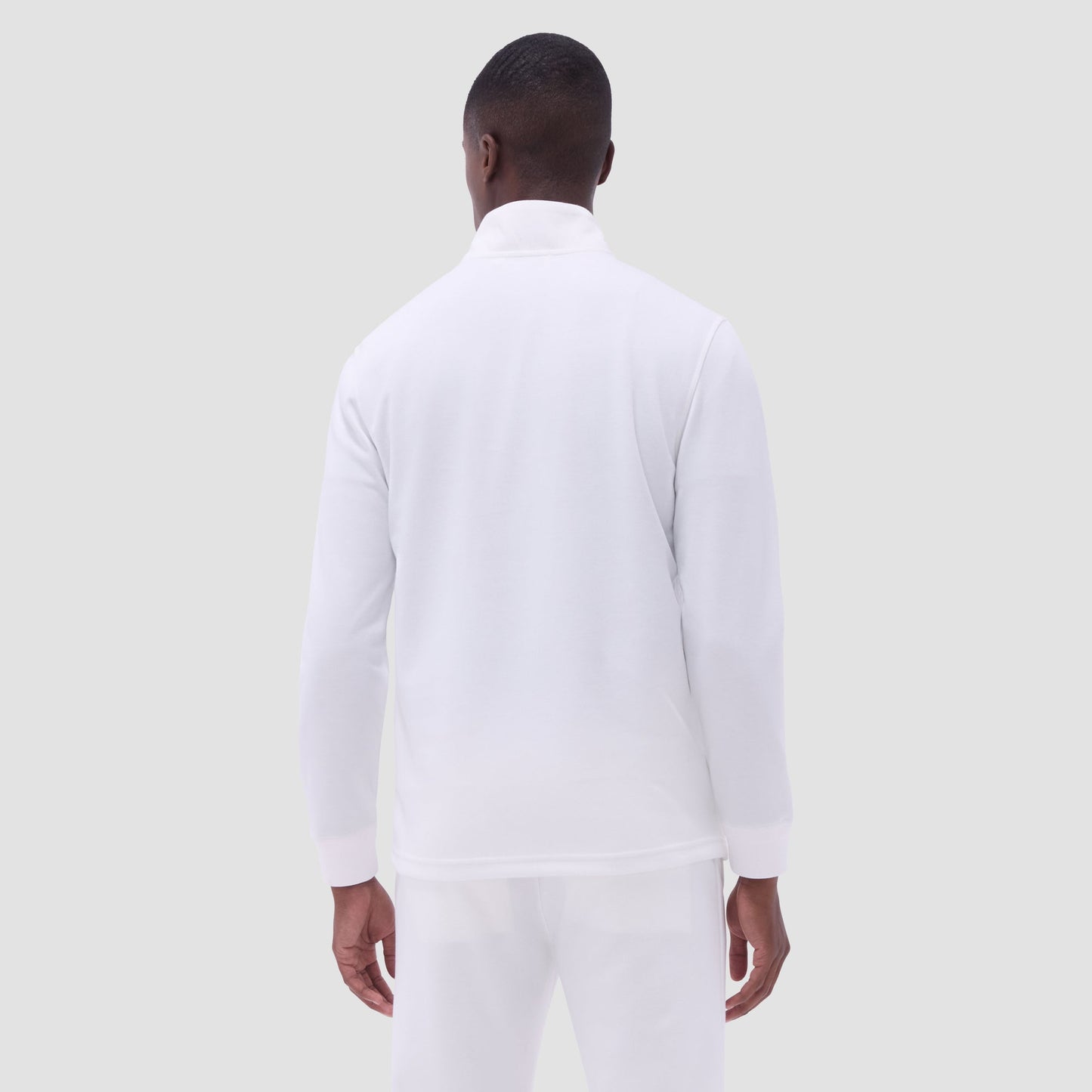 Bugatchi Diamond Quilt Performance Quarter-Zip Pullover Chalk