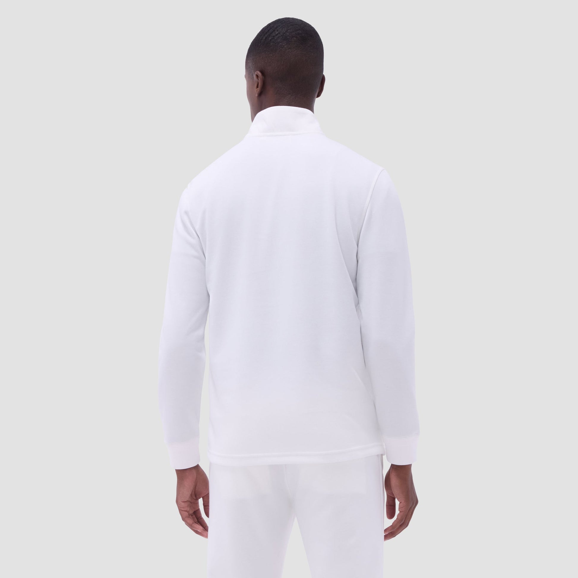 Bugatchi Diamond Quilt Performance Quarter-Zip Pullover Chalk