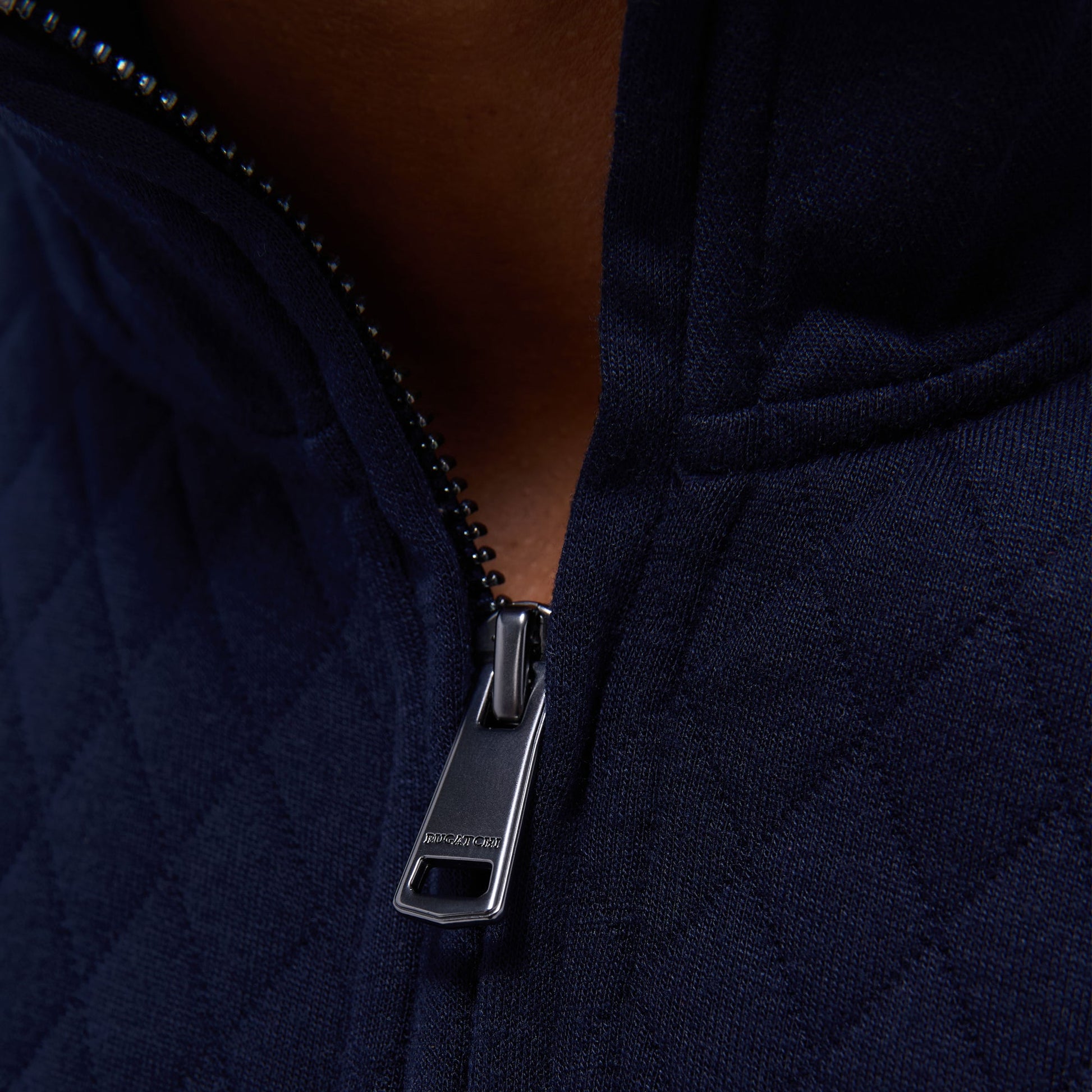 Bugatchi Diamond Quilt Performance Quarter-Zip Pullover Navy