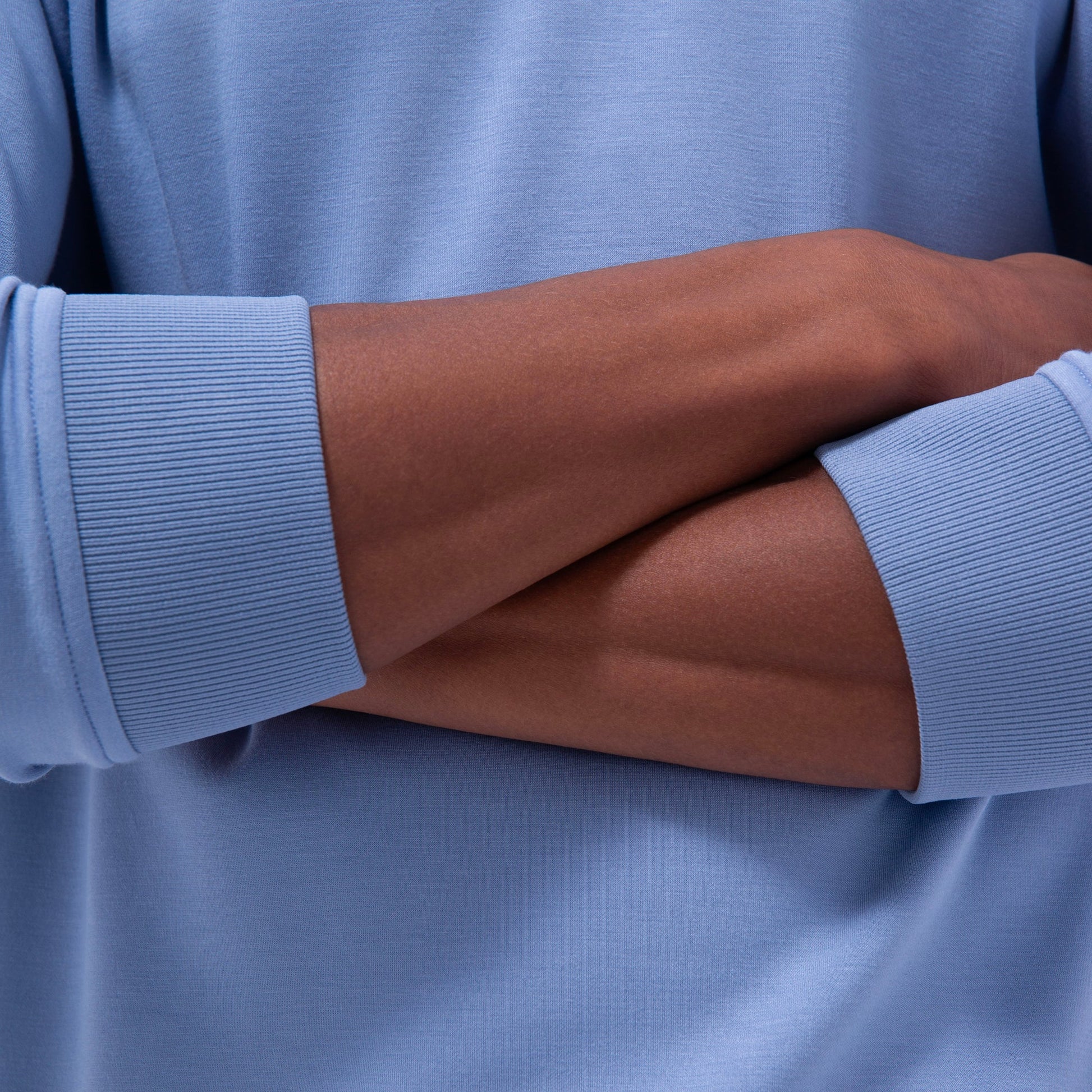 Bugatchi Soft Touch™ Solid Quarter-Zip Pullover With Hood Air Blue