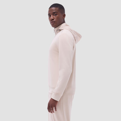 Bugatchi Soft Touch™ Solid Quarter-Zip Pullover With Hood Almond