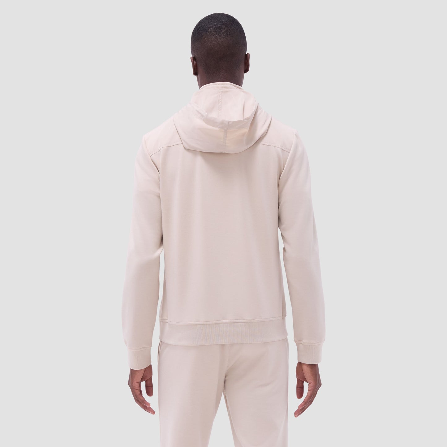 Bugatchi Soft Touch™ Solid Quarter-Zip Pullover With Hood Almond