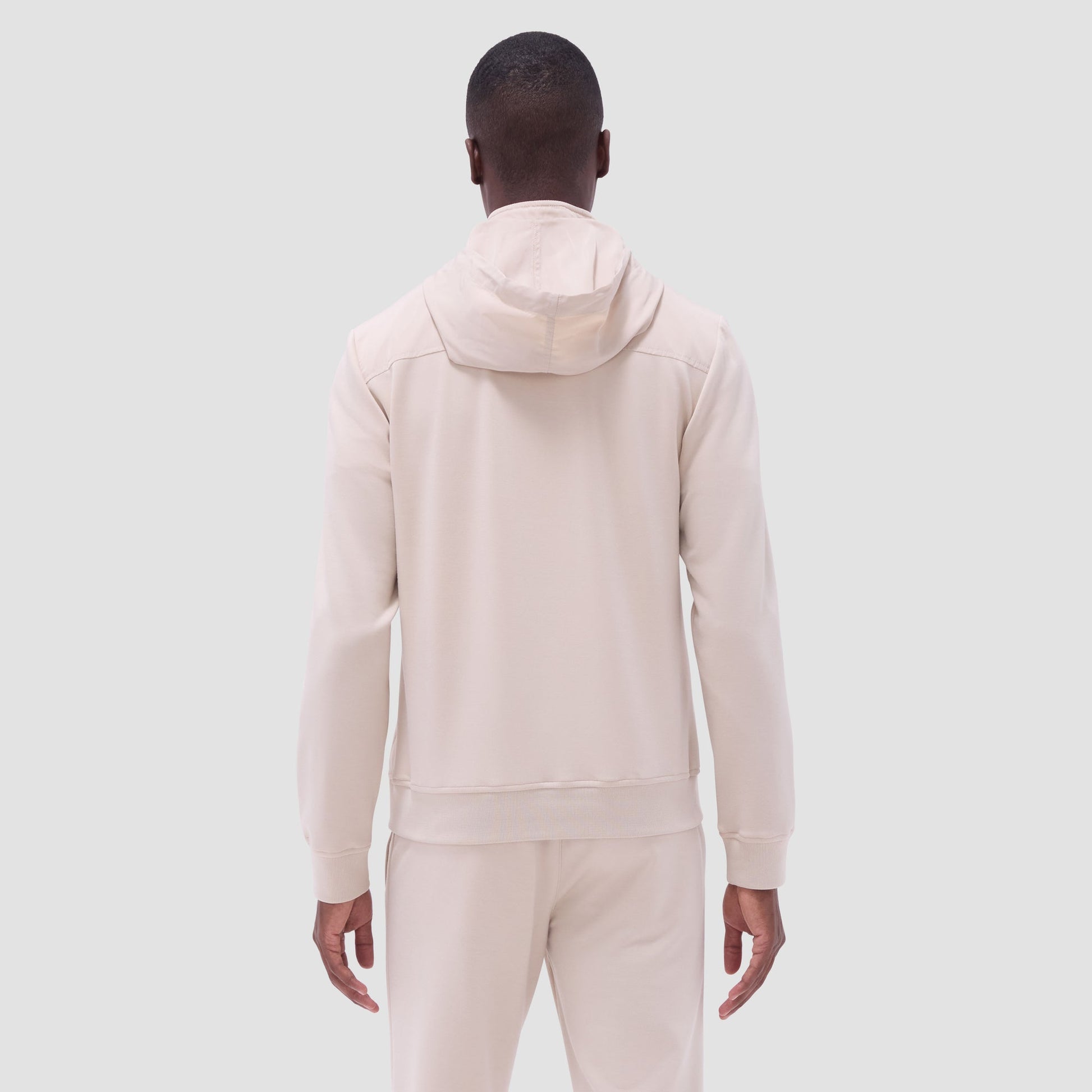 Bugatchi Soft Touch™ Solid Quarter-Zip Pullover With Hood Almond