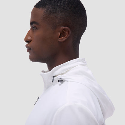 Bugatchi Soft Touch™ Solid Quarter-Zip Pullover With Hood Chalk