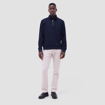 Bugatchi Soft Touch™ Solid Quarter-Zip Pullover With Hood Navy
