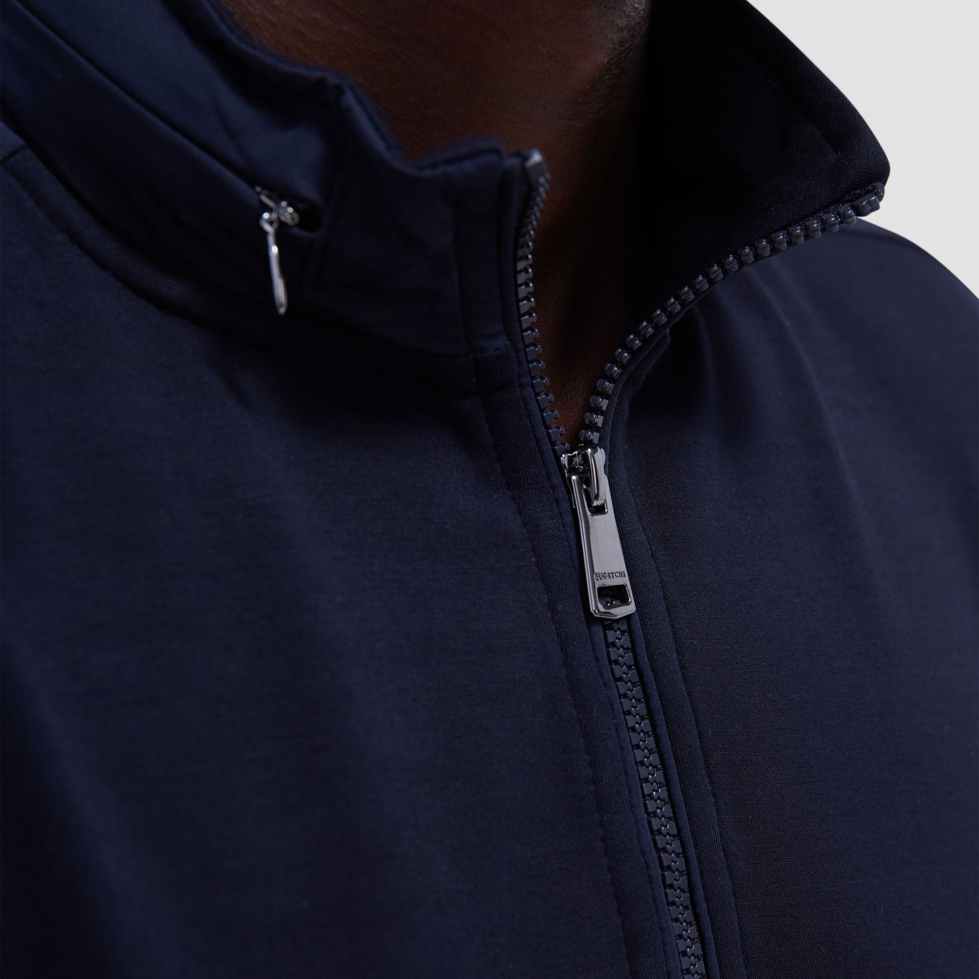Bugatchi Soft Touch™ Solid Quarter-Zip Pullover With Hood Navy