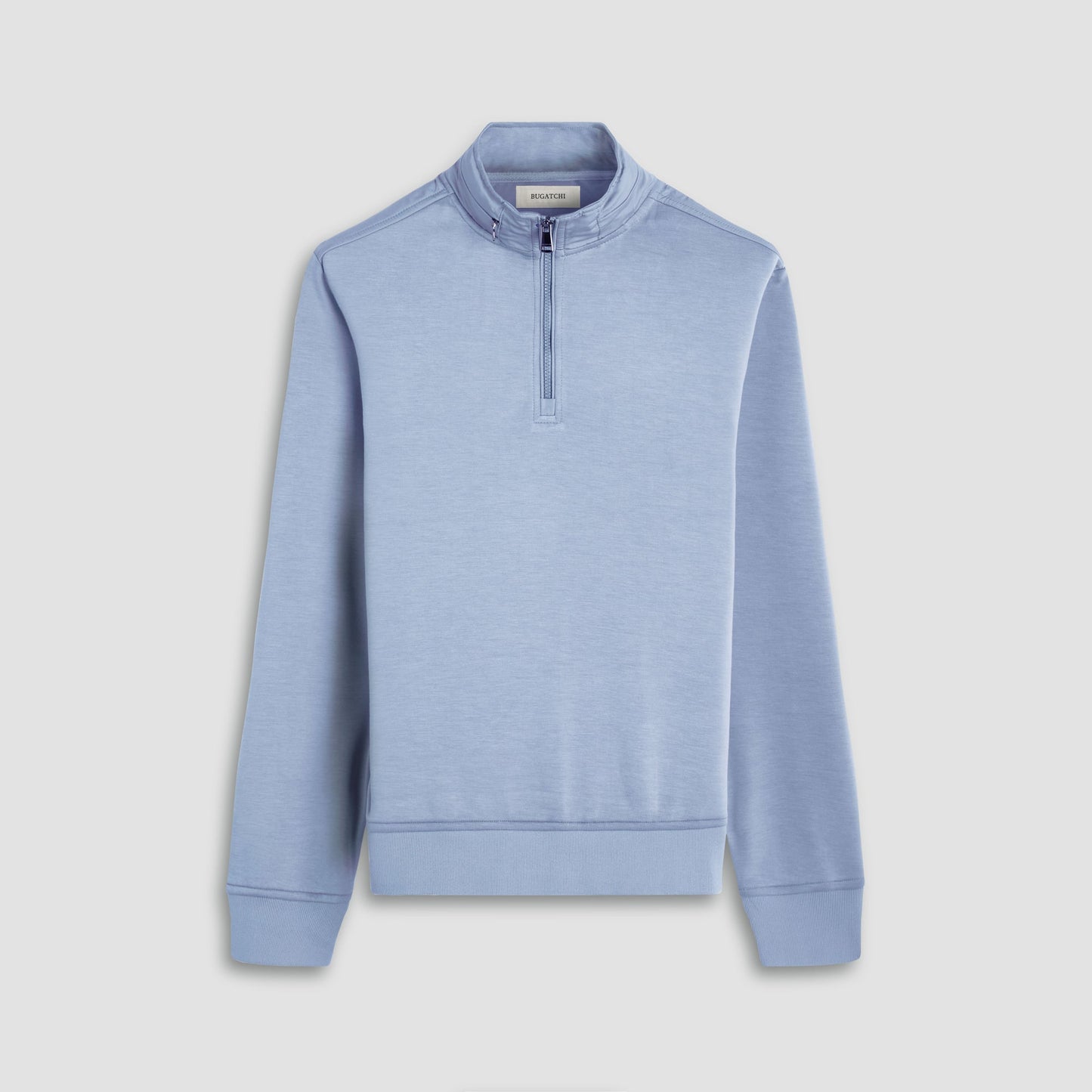 Bugatchi Soft Touch™ Solid Quarter-Zip Pullover With Hood Shark