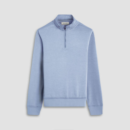 Bugatchi Soft Touch™ Solid Quarter-Zip Pullover With Hood Shark