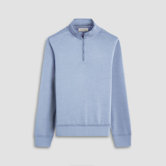 Bugatchi Soft Touch™ Solid Quarter-Zip Pullover With Hood Shark