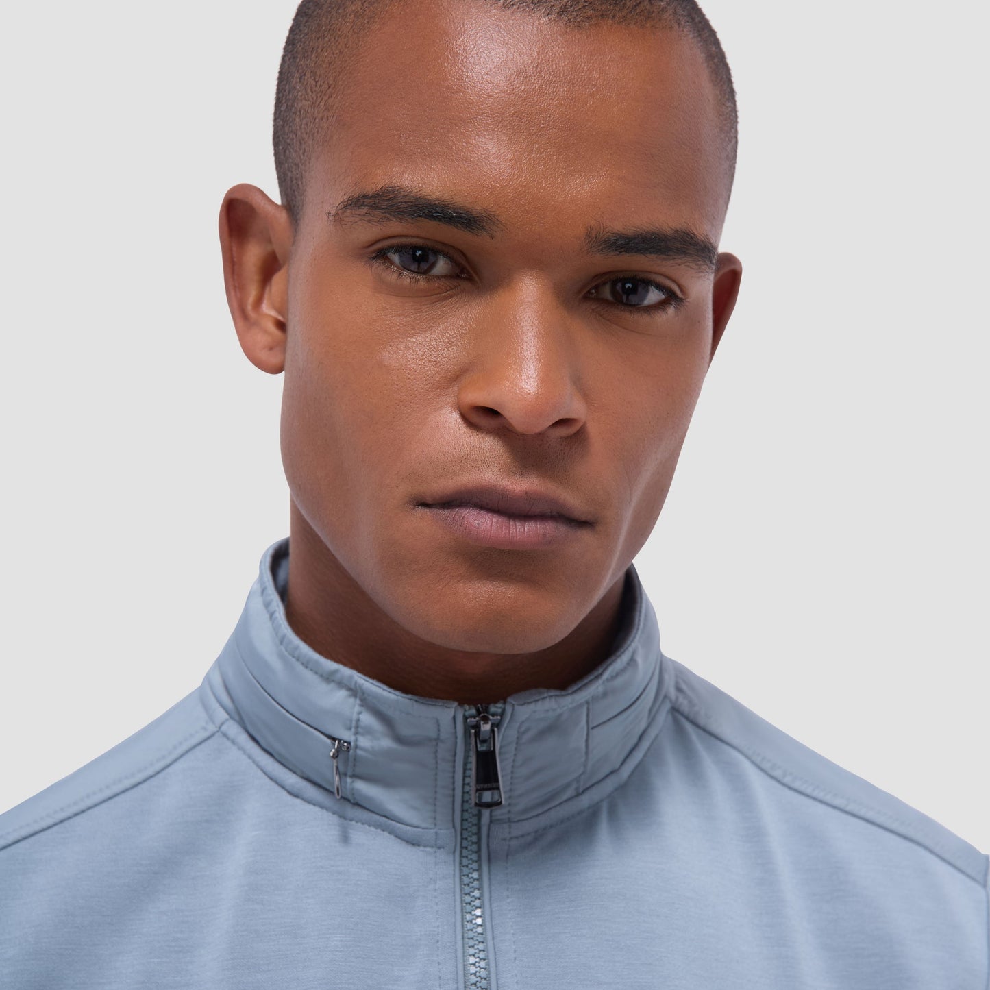 Bugatchi Soft Touch™ Solid Quarter-Zip Pullover With Hood Shark
