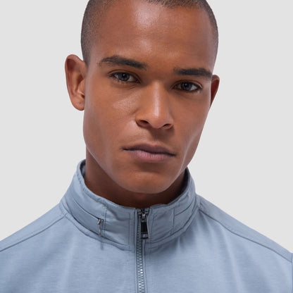 Bugatchi Soft Touch™ Solid Quarter-Zip Pullover With Hood Shark