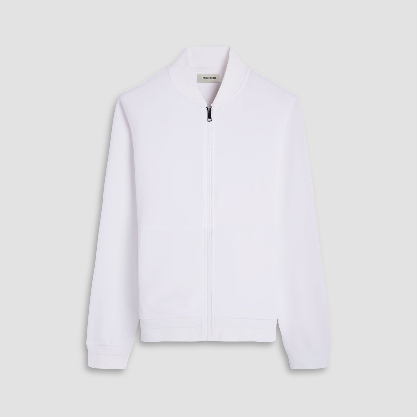 Bugatchi Soft Touch™ Solid Bomber Jacket Chalk