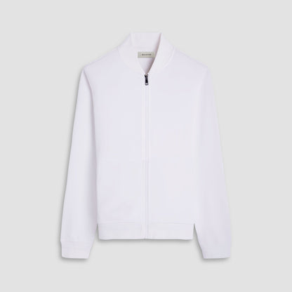 Bugatchi Soft Touch™ Solid Bomber Jacket Chalk