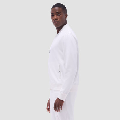 Bugatchi Soft Touch™ Solid Bomber Jacket Chalk