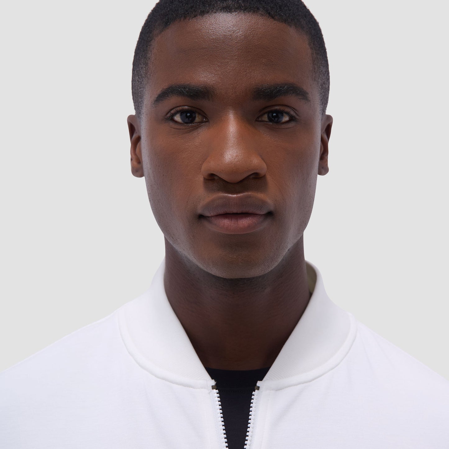 Bugatchi Soft Touch™ Solid Bomber Jacket Chalk