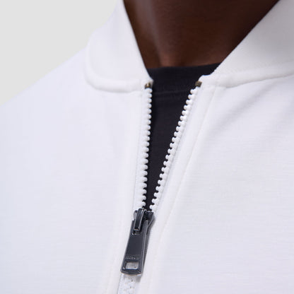 Bugatchi Soft Touch™ Solid Bomber Jacket Chalk