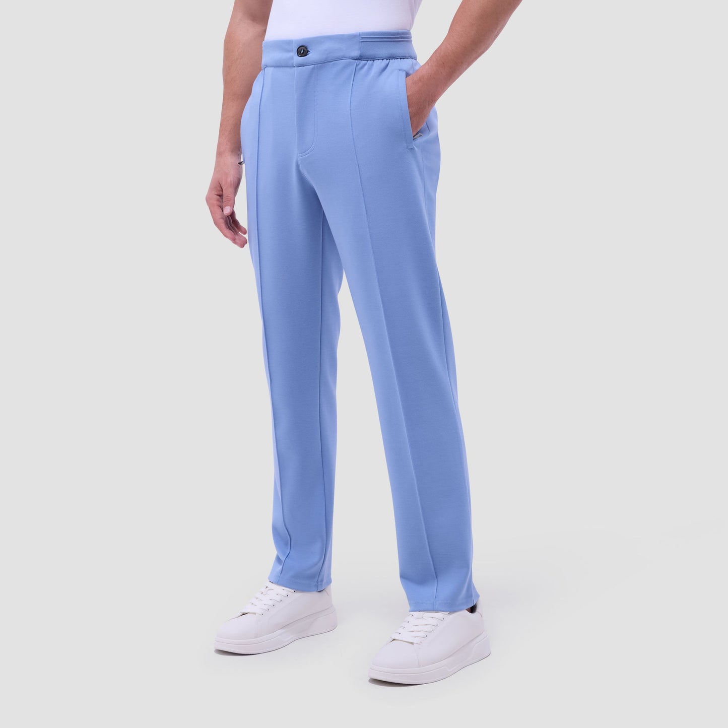 Bugatchi Soft Touch™ Solid Casual Pants Air Blue