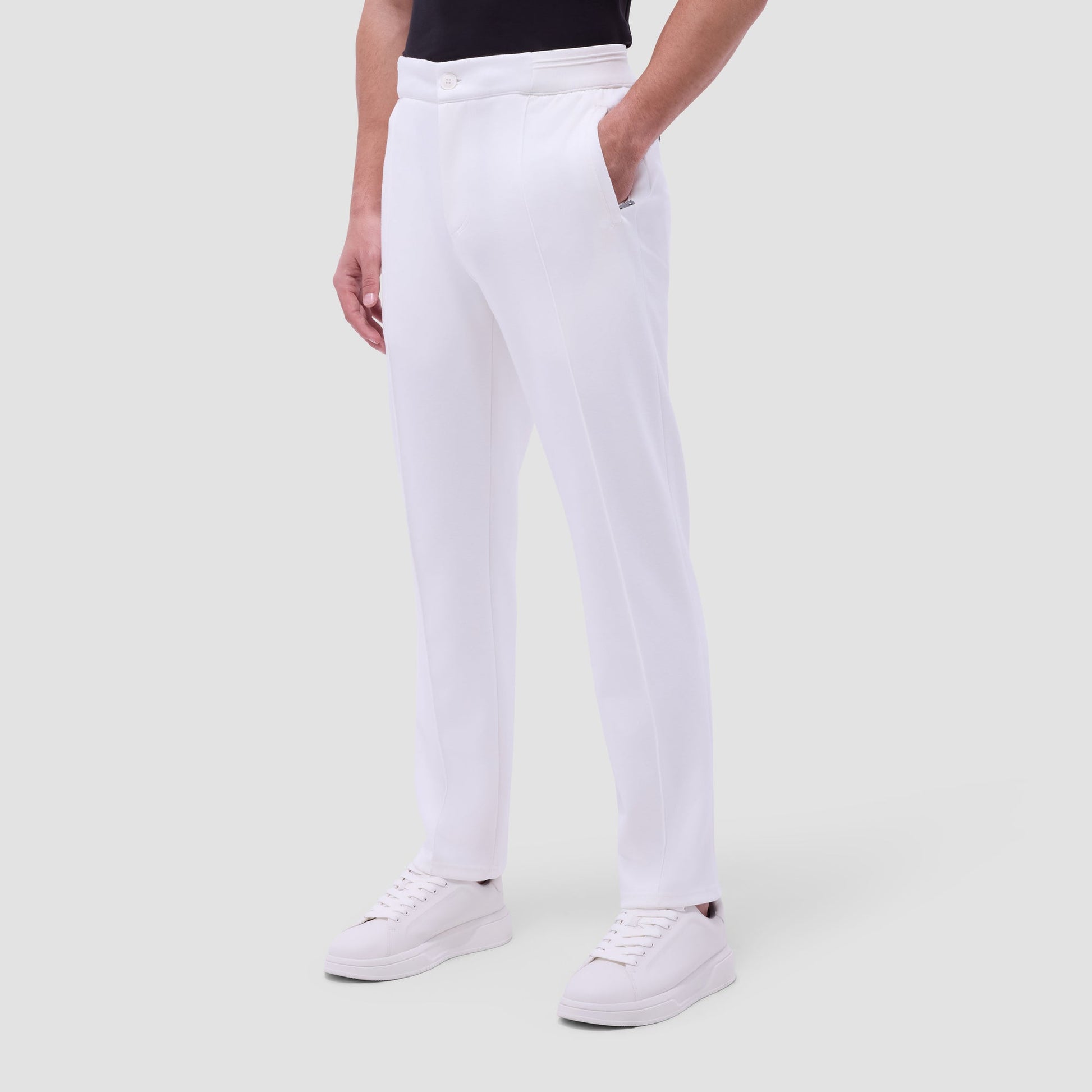 Bugatchi Soft Touch™ Solid Casual Pants Chalk