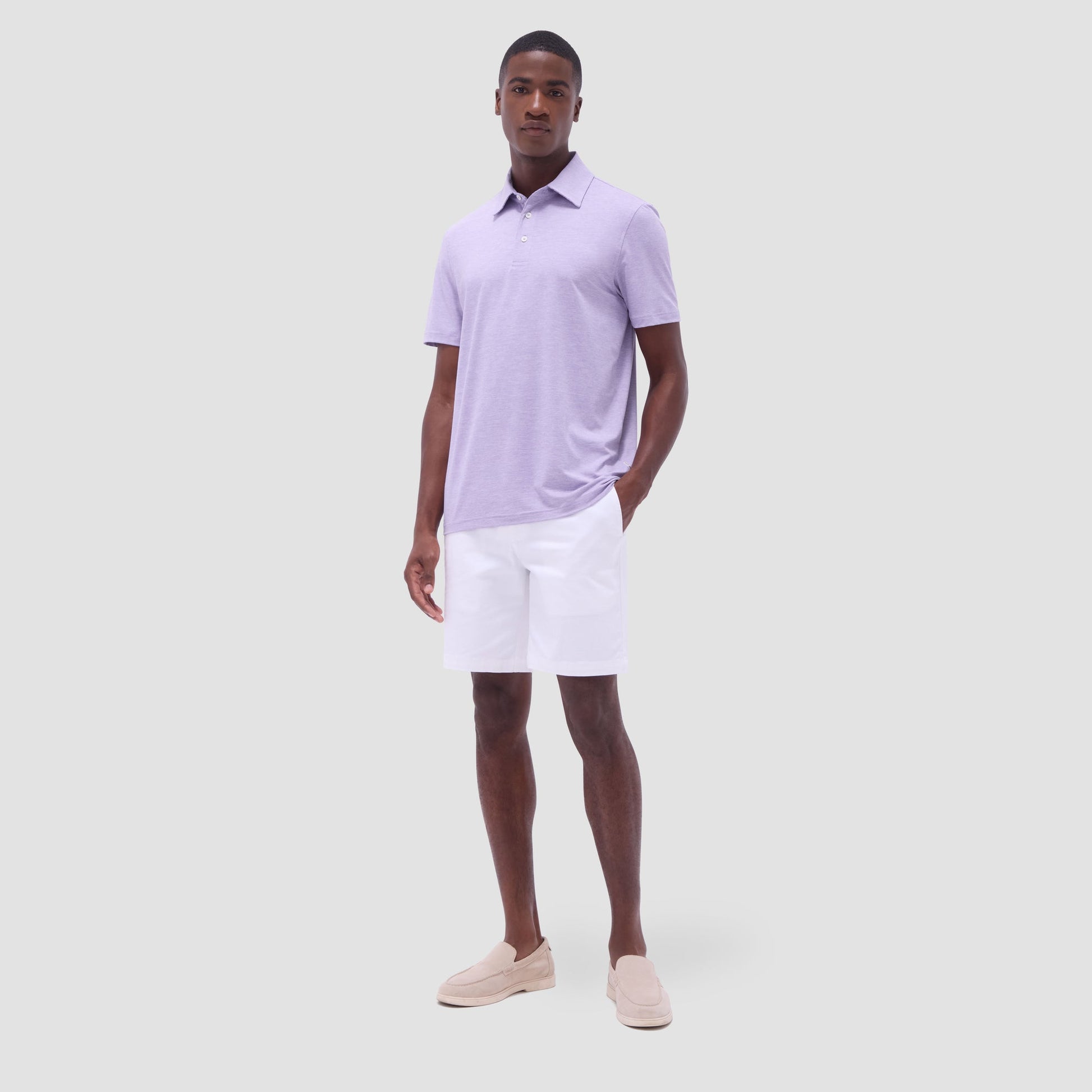 Bugatchi UV50 Performance Polo Lilac