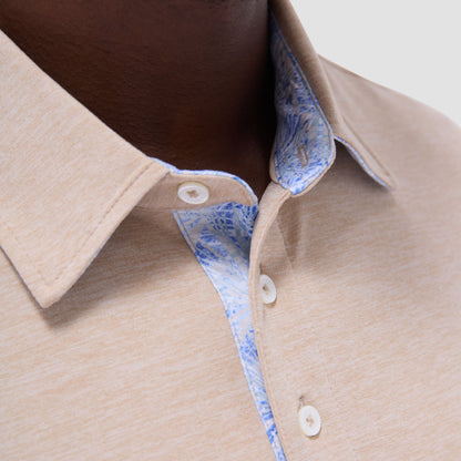 Bugatchi UV50 Performance Polo Sand