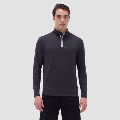 Bugatchi UV50 Performance Quarter-Zip Pullover Black